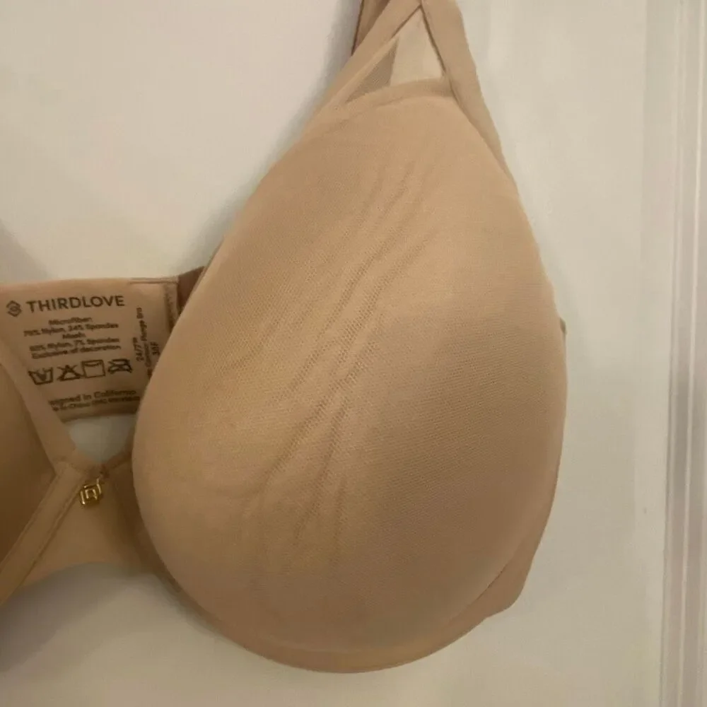 ThirdLove classic contour, plunge bra, size 38F